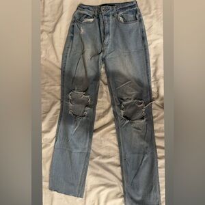 Women's Distressed Blue Jeans